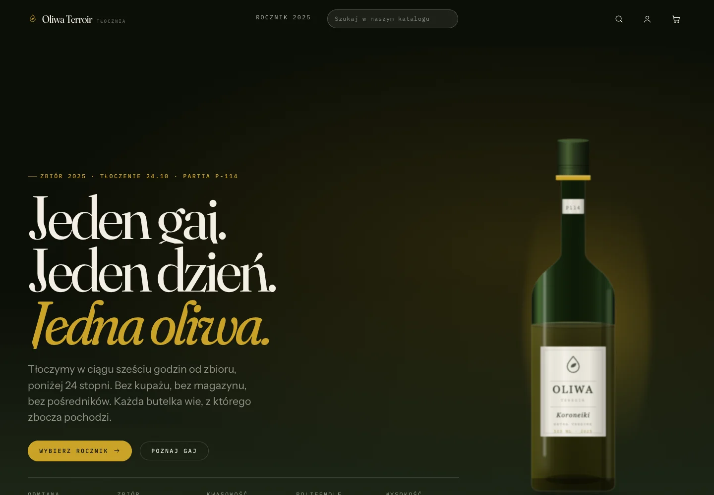 Oliwa Terroir — podgląd strony
